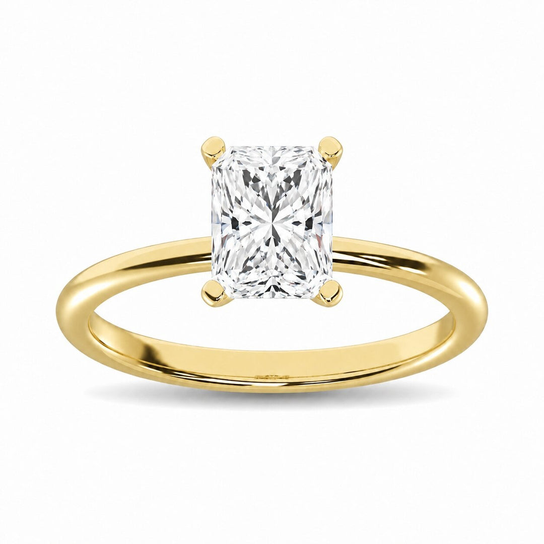 14K Yellow Gold Lab Grown Diamond 1 1/2 Ct.Tw. IGI Certified Radiant Shape Solitaire (Available from 1CT to 7CT)