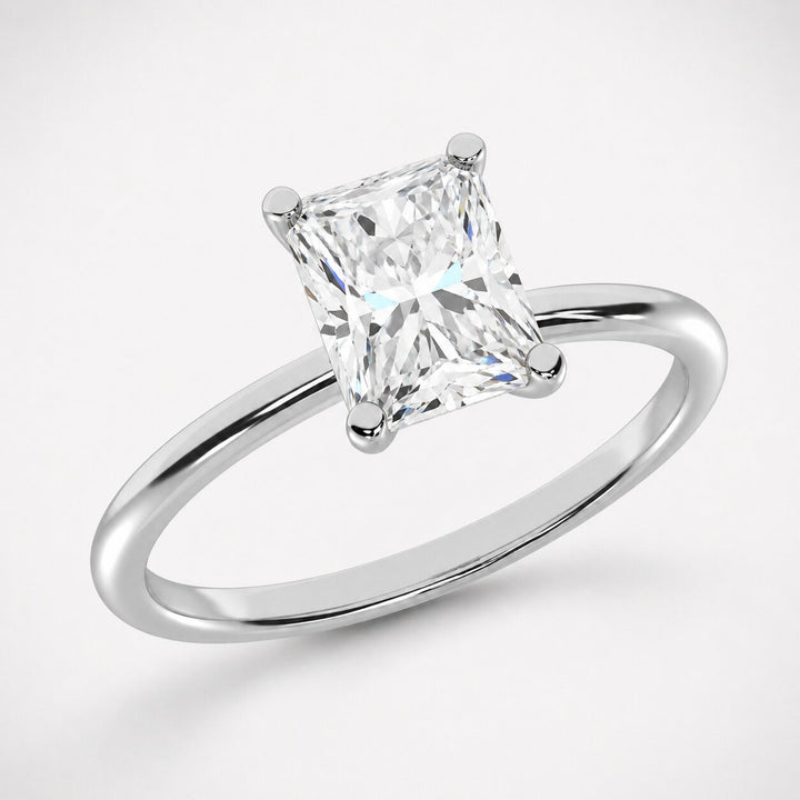 14K White Gold Lab Grown Diamond 1 1/2 Ct.Tw. IGI Certified Radiant Shape Solitaire (Available from 1CT to 7CT)