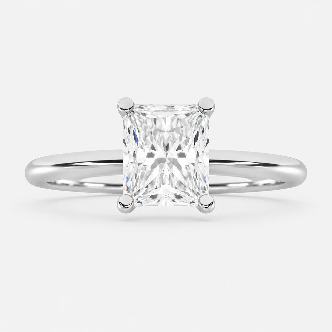 14K White Gold Lab Grown Diamond 1 1/2 Ct.Tw. IGI Certified Radiant Shape Solitaire (Available from 1CT to 7CT)