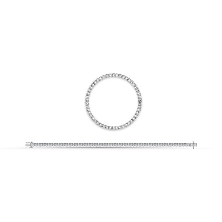 10K White Gold Lab Grown Diamond 5 Ct.Tw. Illusion Tennis Bracelet (11CT Look)