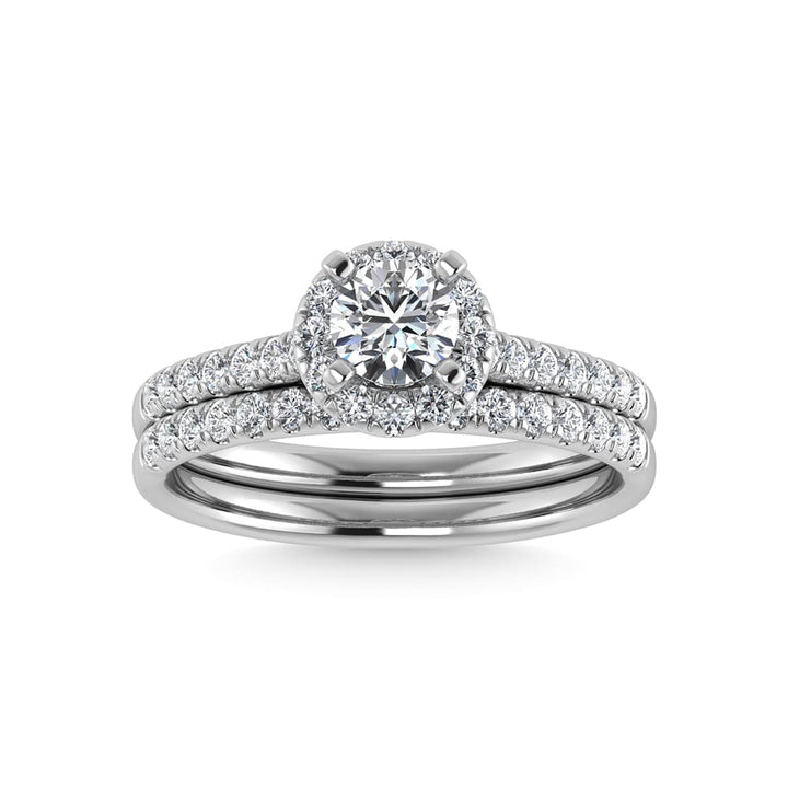 10K White Gold Lab Grown Diamond 1 1/2 Ct.Tw. Bridal Ring