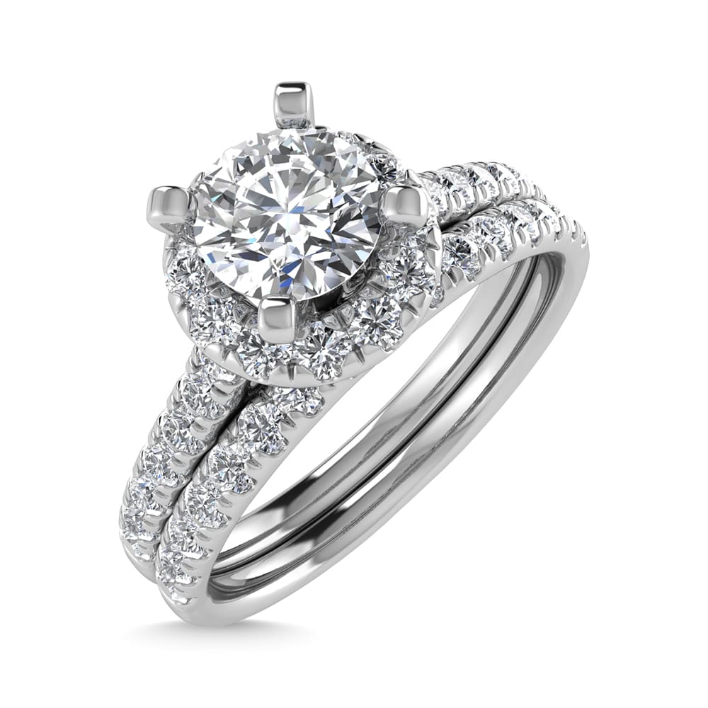 10K White Gold Lab Grown Diamond 1 1/2 Ct.Tw. Bridal Ring