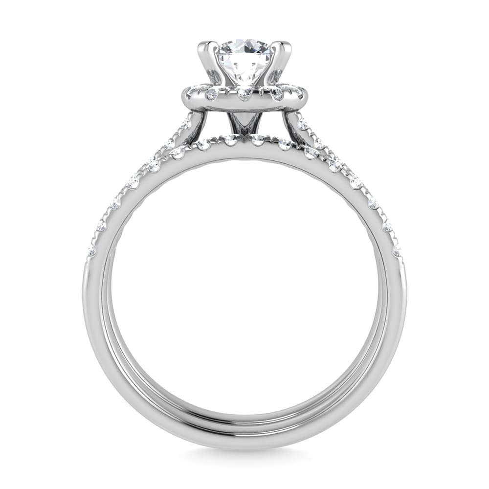10K White Gold Lab Grown Diamond 1 1/2 Ct.Tw. Bridal Ring