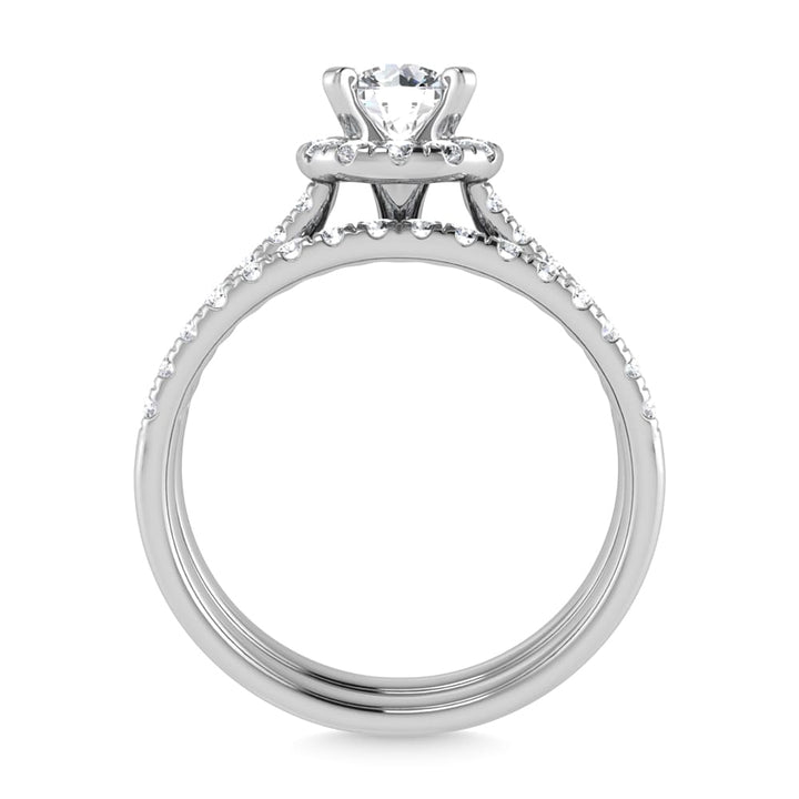 10K White Gold Lab Grown Diamond 1 1/2 Ct.Tw. Bridal Ring
