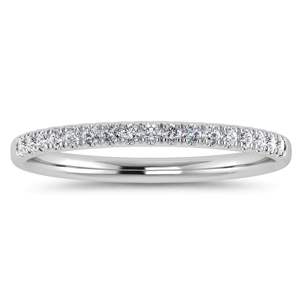 14K White Gold Lab Grown Diamond 1/6 Ct.Tw. Wedding Band