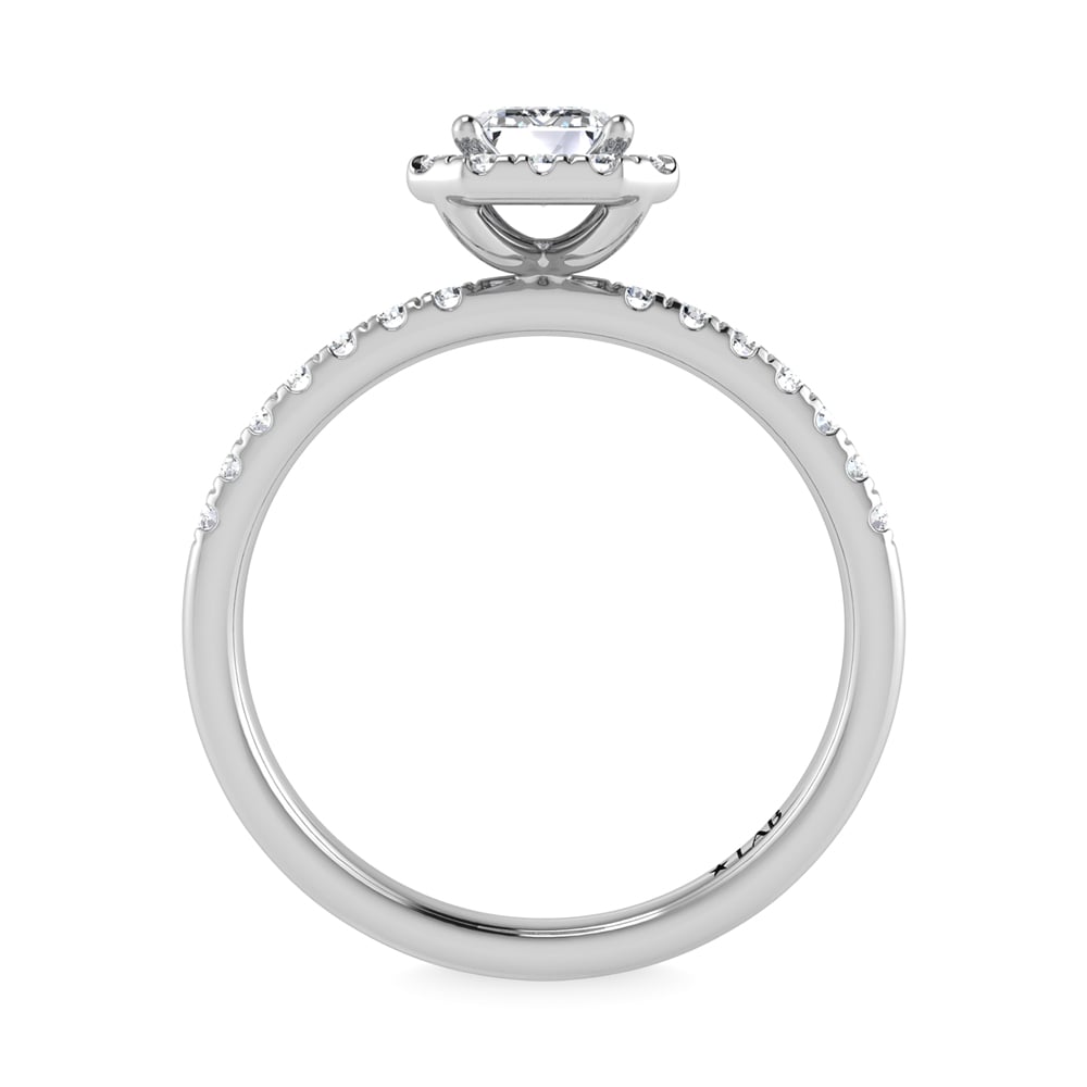 14K White Gold Lab Grown Diamond  4 1/3 Ct.Tw. Emerald Shape Halo Engagement Ring (IGI Certified Center 4ct)