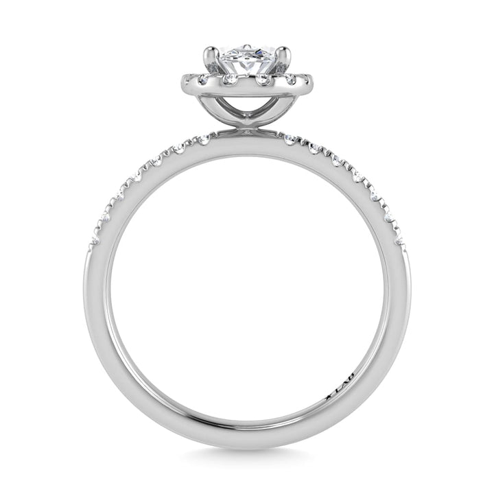 14K White Gold Lab Grown Diamond  1 1/4 Ct.Tw. IGI Certified Oval Shape Halo Engagement Ring (IGI Certified Center 1ct)