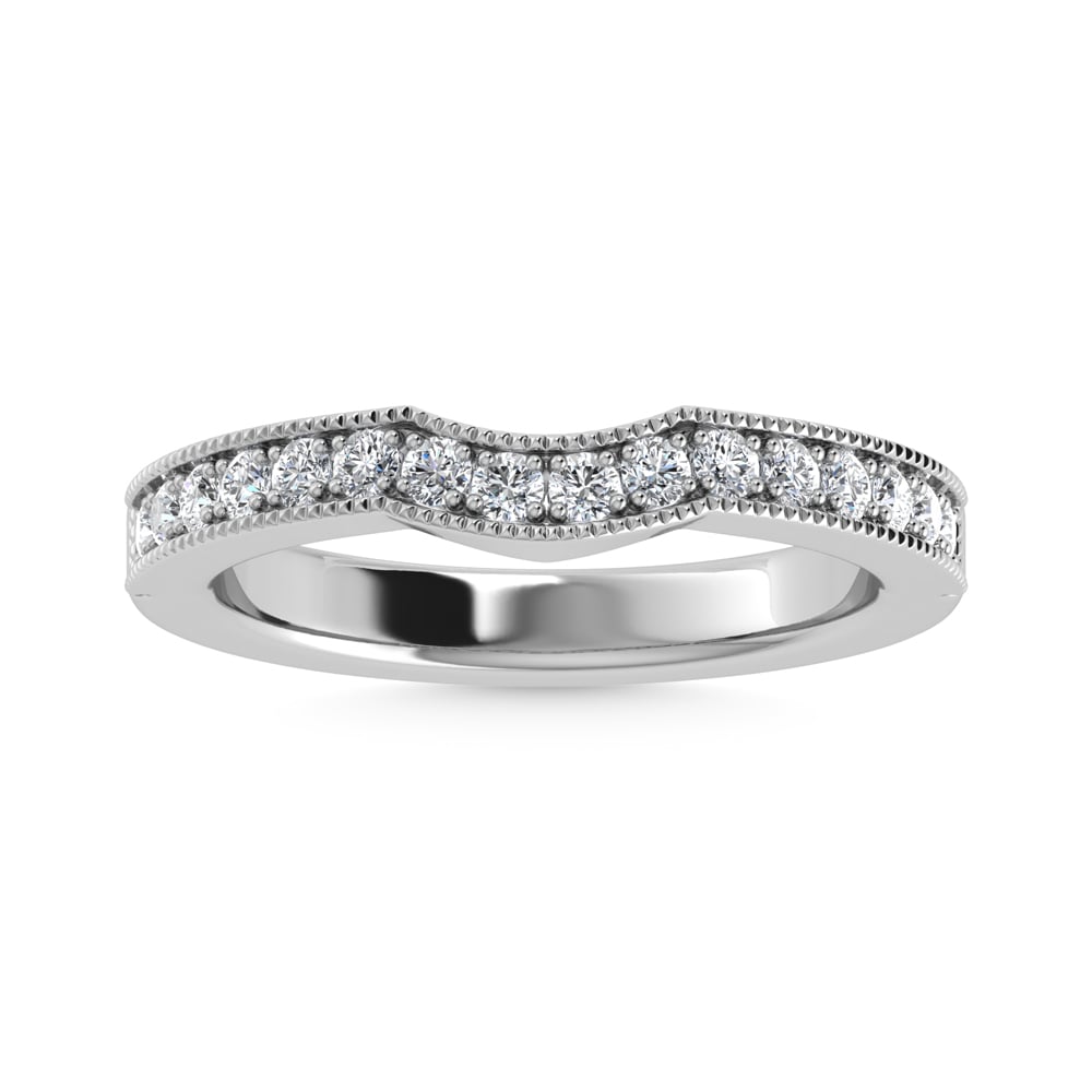 14K White Gold Lab Grown Diamond 1/2 Ct.Tw. Channel Set Curve Wedding Band