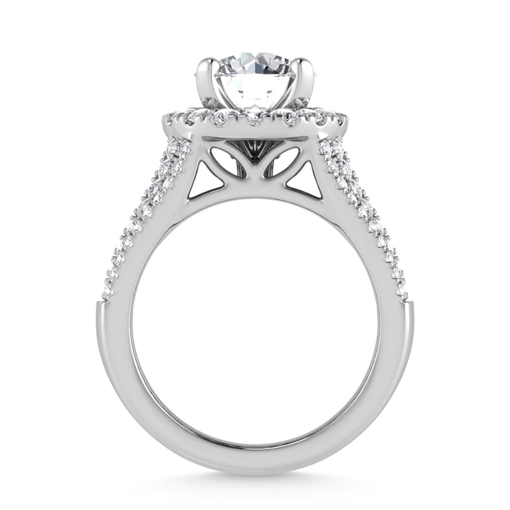 14K White Gold Lab Grown Diamond 4 ct.tw. Engagement Ring (IGI Certfied Center 2ct)