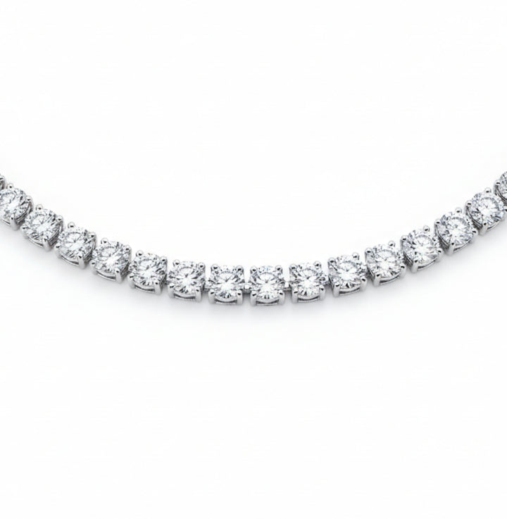 14K White Gold Lab Grown Diamond 4 Ct.Tw. Tennies Necklace 17