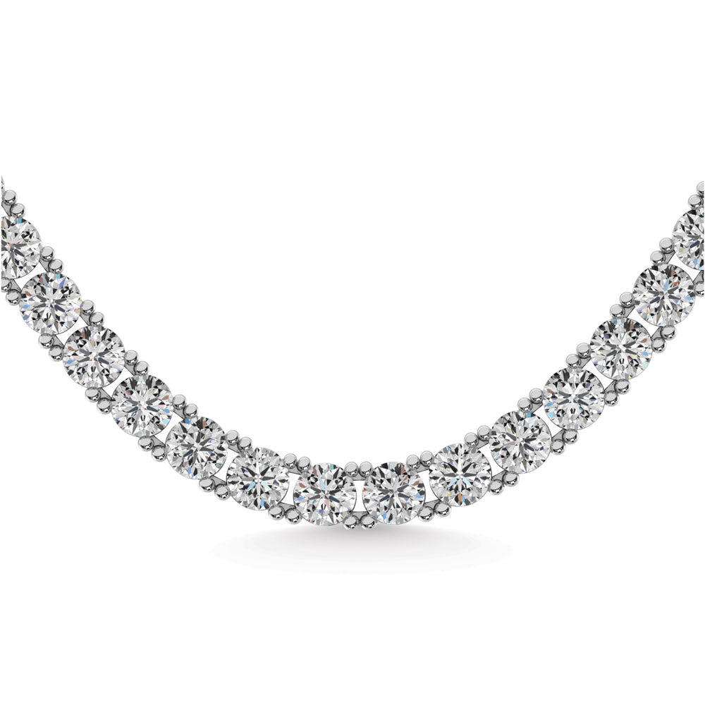 14K White Gold Lab Grown Diamond 15 Ct.Tw. Tennies Necklace 17"