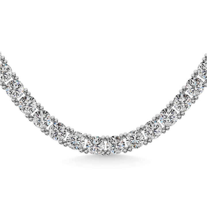 14K White Gold Lab Grown Diamond 15 Ct.Tw. Tennies Necklace 17"