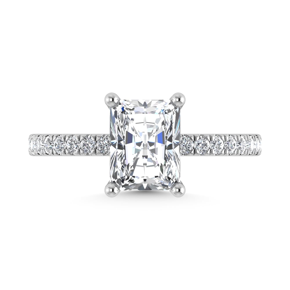 14K White Gold Lab Grown Diamond 2 3/8 Ct.Tw. Hidden Halo Engagement Ring (IGI Certified Center 2ct)