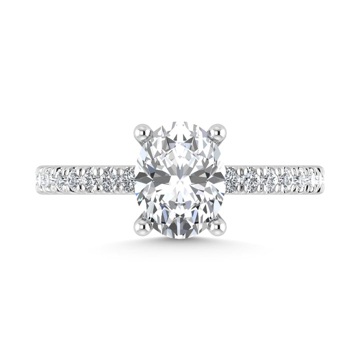 14K White Gold Lab Grown Diamond 2 3/8 Ct.Tw. Hidden Halo Engagement Ring (IGI Certified Center 2ct)