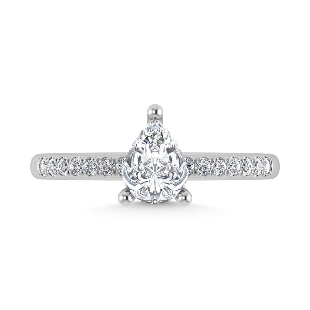 14K White Gold Lab Grown Diamond 2 3/8 Ct.Tw. Hidden Halo Engagement Ring (IGI Certified Center 2ct)