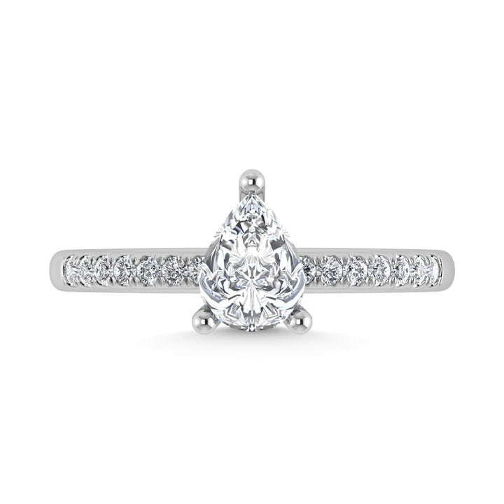 14K White Gold Lab Grown Diamond 2 3/8 Ct.Tw. Hidden Halo Engagement Ring (IGI Certified Center 2ct)