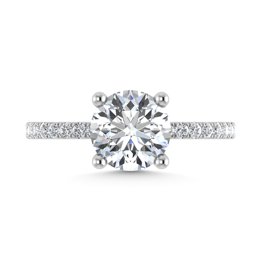 14K White Gold Lab Grown Diamond 2 3/8 Ct.Tw. Hidden Halo Engagement Ring (IGI Certified Center 2ct)