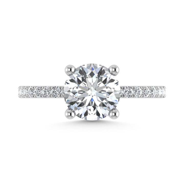 14K White Gold Lab Grown Diamond 2 3/8 Ct.Tw. Hidden Halo Engagement Ring (IGI Certified Center 2ct)