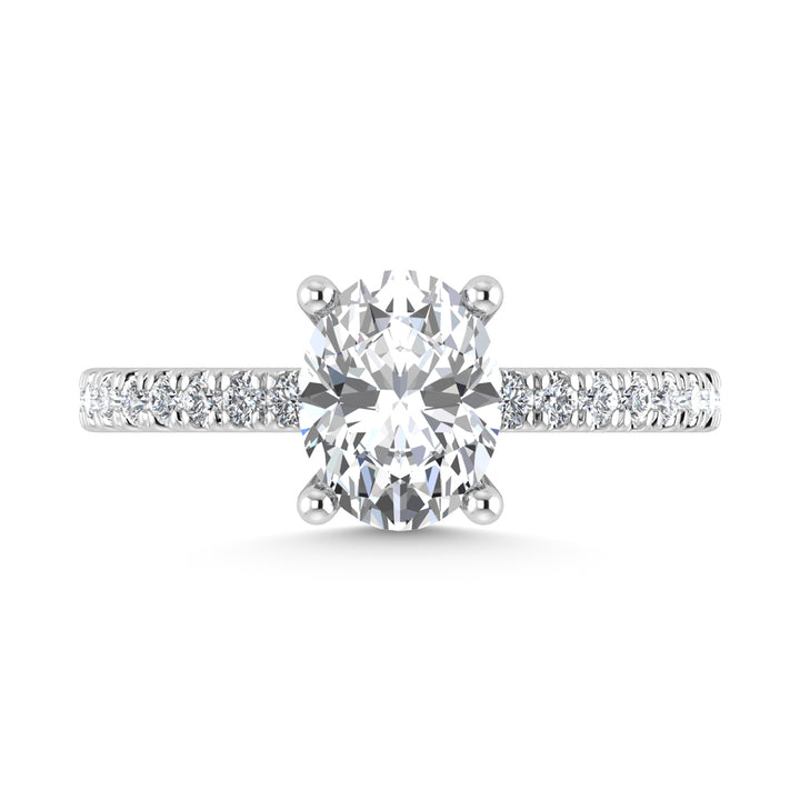 14K White Gold Lab Grown Diamond 4 1/2 Ct.Tw. Oval Shape Halo  Engagement Ring (IGI Certified Center 4ct)