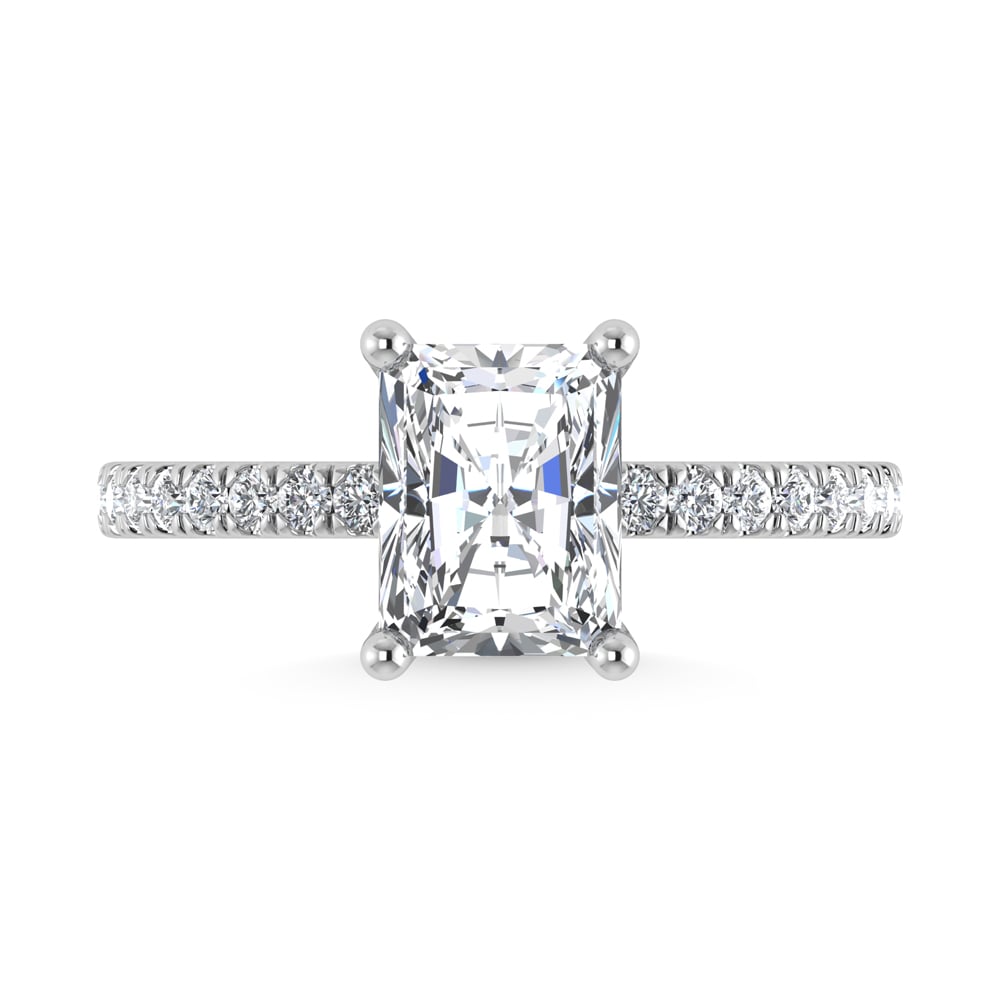 14K White Gold Lab Grown Diamond 5 1/2 Ct.Tw. Radiant Shape Halo  Engagement Ring (IGI Certified Center 5ct)