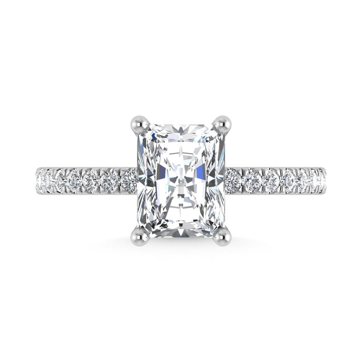 14K White Gold Lab Grown Diamond 7 5/8 Ct.Tw. Radiant Shape Halo IGI Certified Engagement Ring (IGI Certfied Center 7ct)