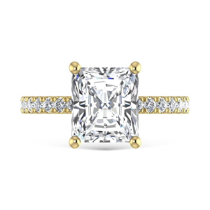 14K Yellow Gold Lab Grown Diamond 4 1/2 Ct.Tw. Radiant Shape Halo  Engagement Ring (IGI Certfied Center 4ct)