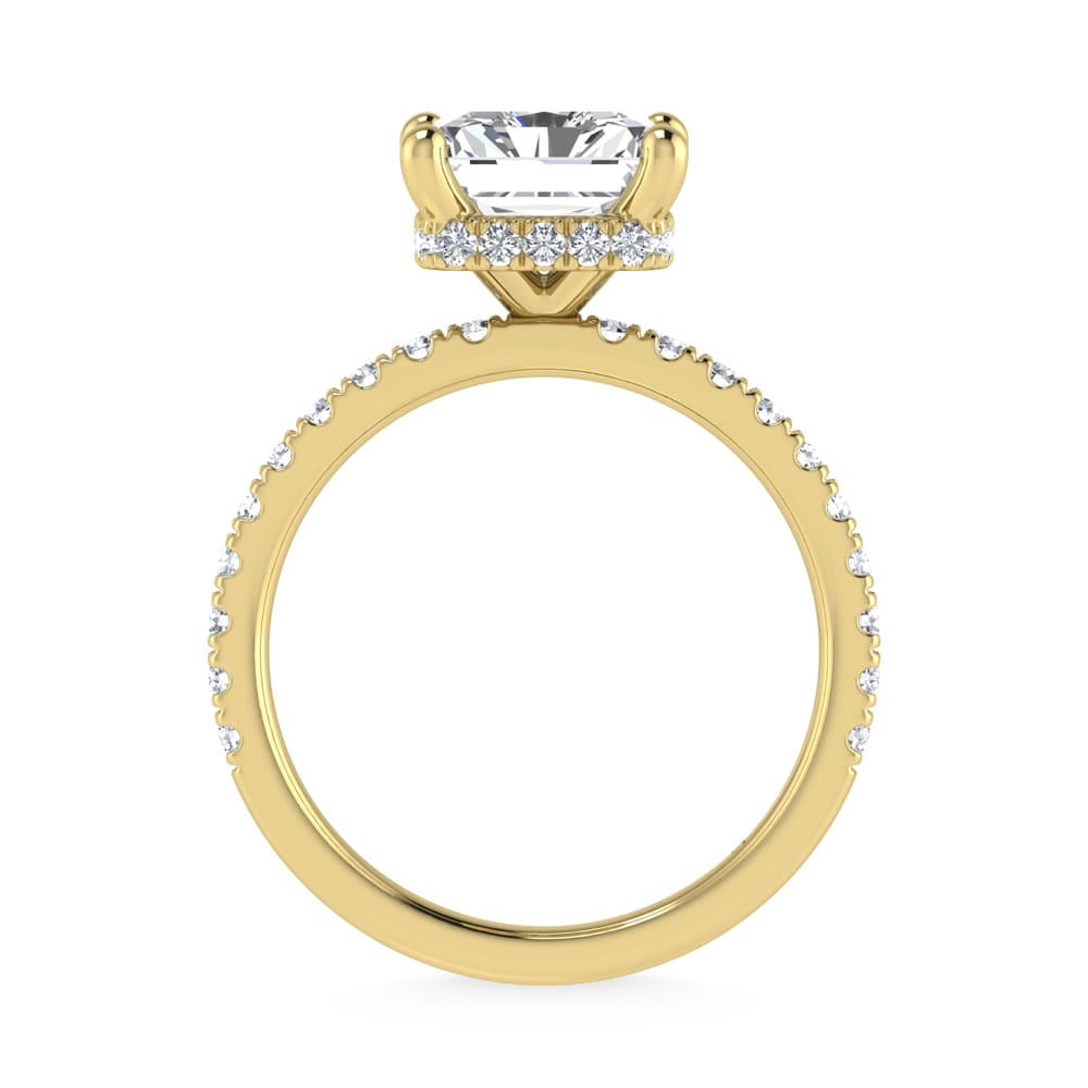 14K Yellow Gold Lab Grown Diamond 4 1/2 Ct.Tw. Radiant Shape Halo  Engagement Ring (IGI Certfied Center 4ct)