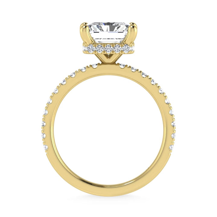 14K Yellow Gold Lab Grown Diamond 4 1/2 Ct.Tw. Radiant Shape Halo  Engagement Ring (IGI Certfied Center 4ct)