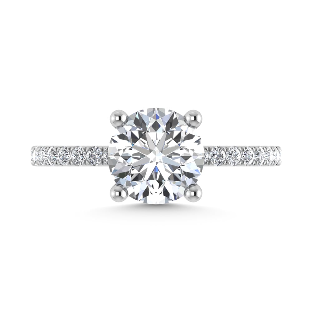 14K White Gold Lab Grown Diamond 4 1/2 Ct.Tw. Round Shape Halo  Engagement Ring (IGI Certified Center 4ct)