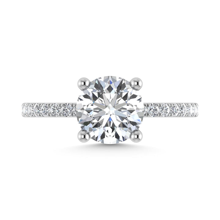 14K White Gold Lab Grown Diamond 5 1/2 Ct.Tw. Round Shape Halo  Engagement Ring (IGI Certified Center 5ct)