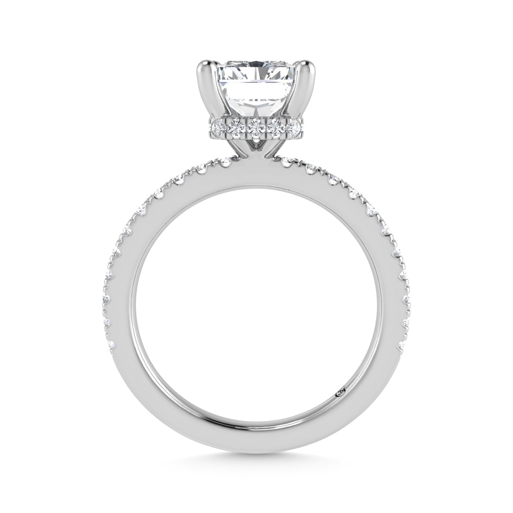 14K White Gold Lab Grown Diamond 4 1/2 Ct.Tw. Radiant Shape Halo  Engagement Ring (IGI Certified Center 4ct)