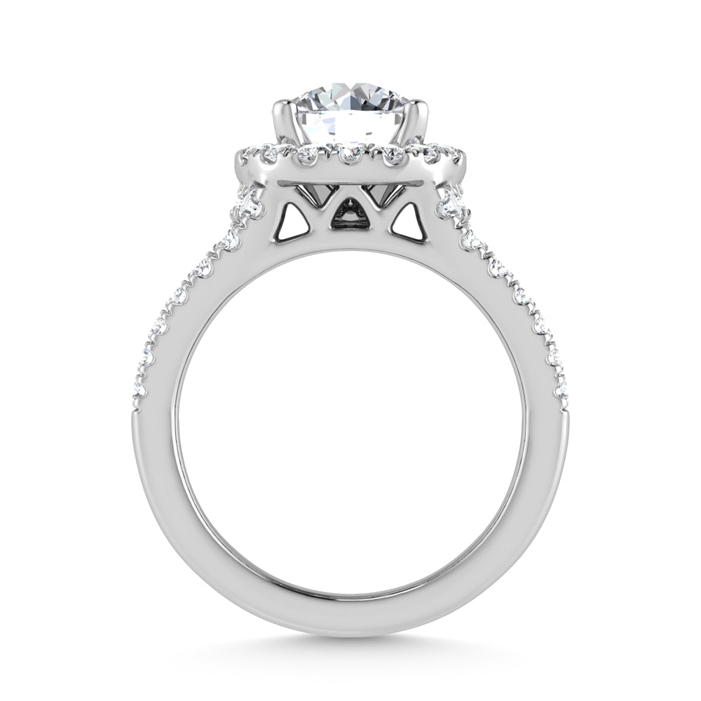 14K White Gold Lab Grown Diamond 3 1/2 ct.tw. Round Shape Engagement Ring (IGI Certified Center 2ct)