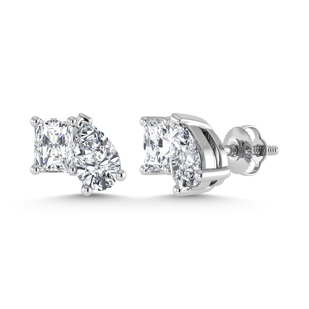 14K White Gold Lab Grown Diamond 1 5/8 Ct.Tw. Fashion Earrings