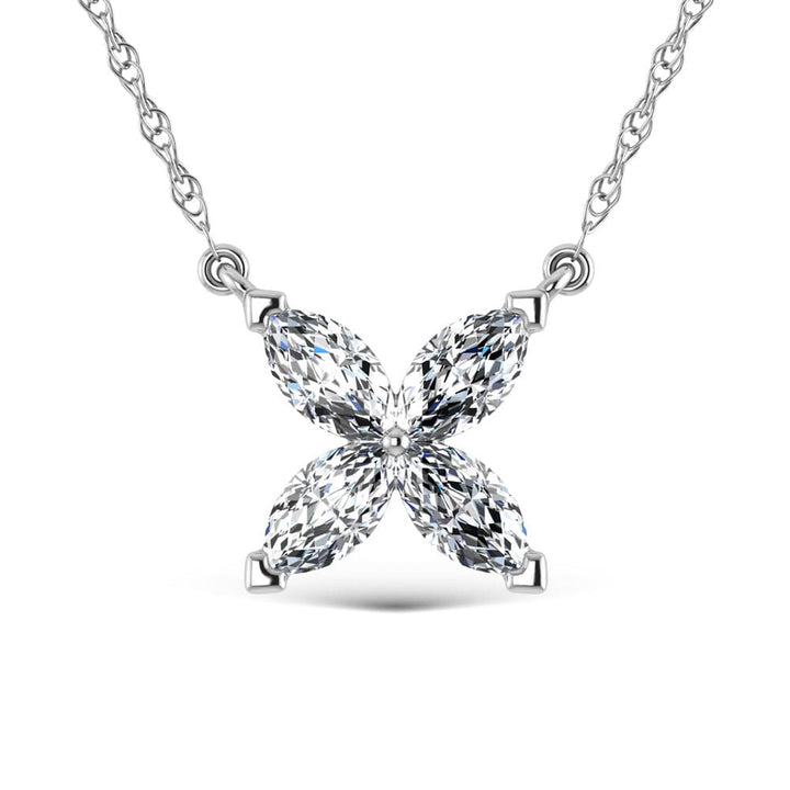 14K White Gold Lab Grown Diamond 1 Ct.Tw. Fashion Necklace