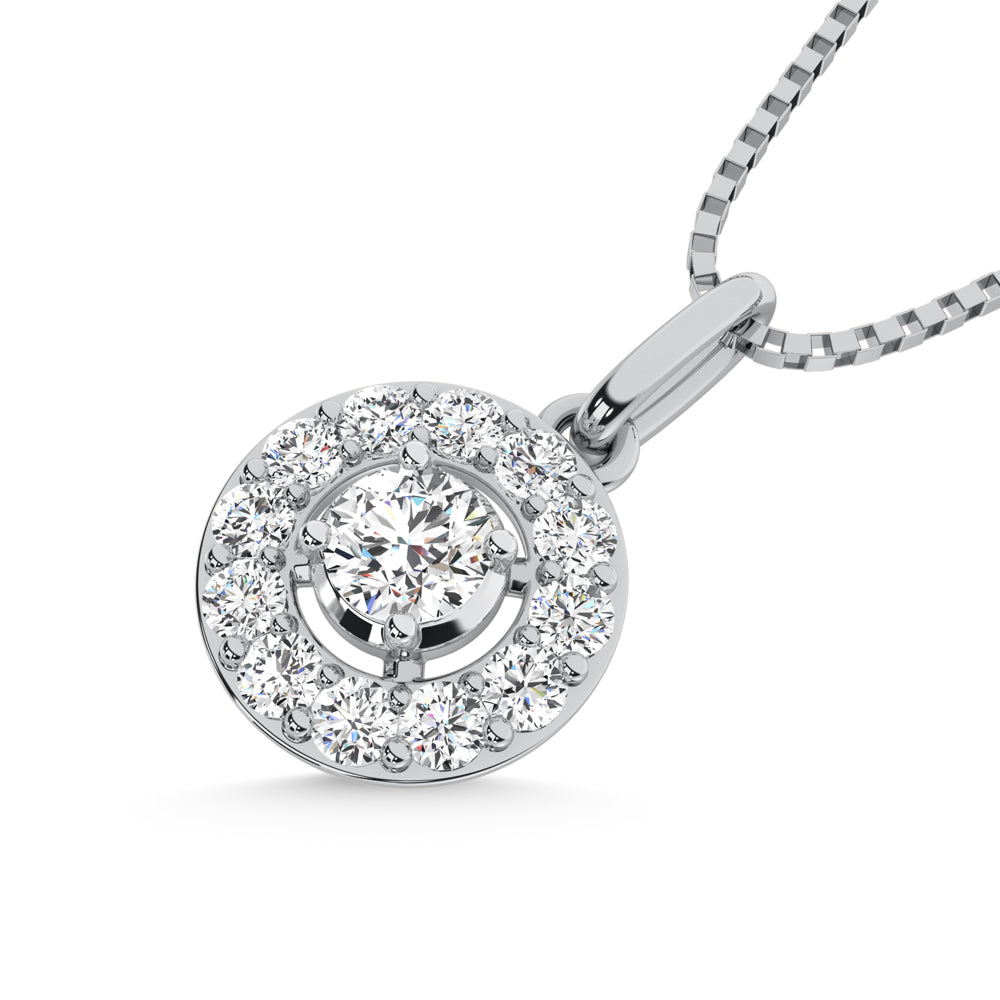 10K White Gold Lab Grown Diamond 1/5 Ct.Tw. Fashion Pendant With Chain