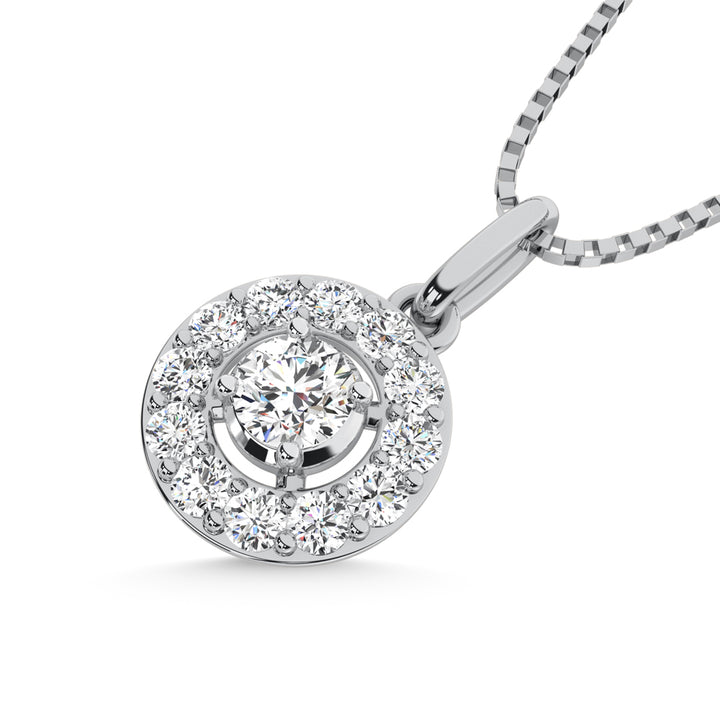 10K White Gold Lab Grown Diamond 1/5 Ct.Tw. Fashion Pendant With Chain