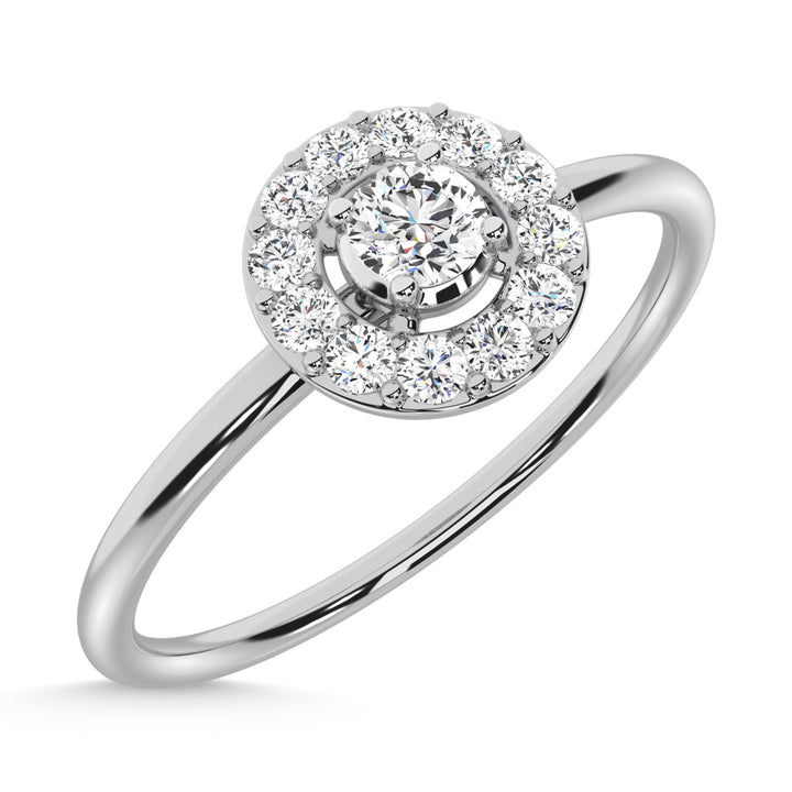 10K White Gold Lab Grown Diamond 1/5 Ct.Tw. Fashion Ring