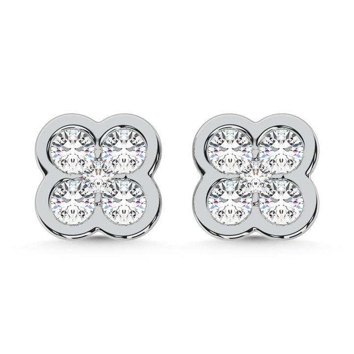 10K White Gold Lab Grown Diamond 1/5 Ct.Tw. Fashion Earrings