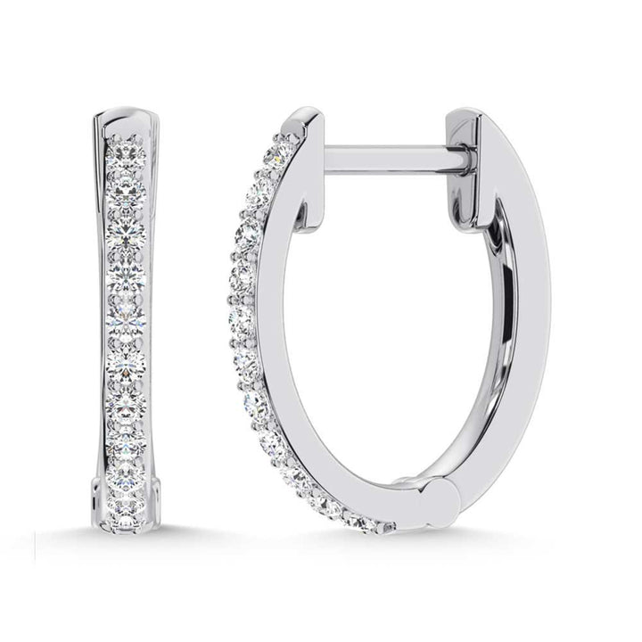 10K White Gold Lab Grown Diamond 1/5 Ct.Tw. Hoop Earrings