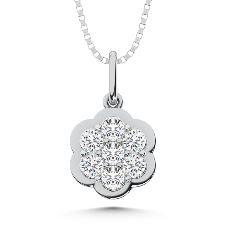 10K White Gold Lab Grown Diamond 1/5 Ct.Tw. Fashion Pendant