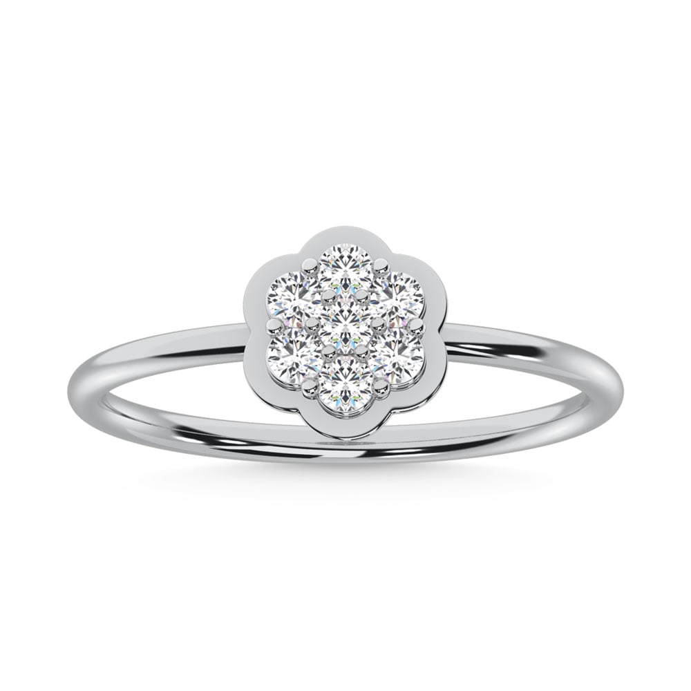 10K White Gold Lab Grown Diamond 1/5 Ct.Tw. Fashion Ring