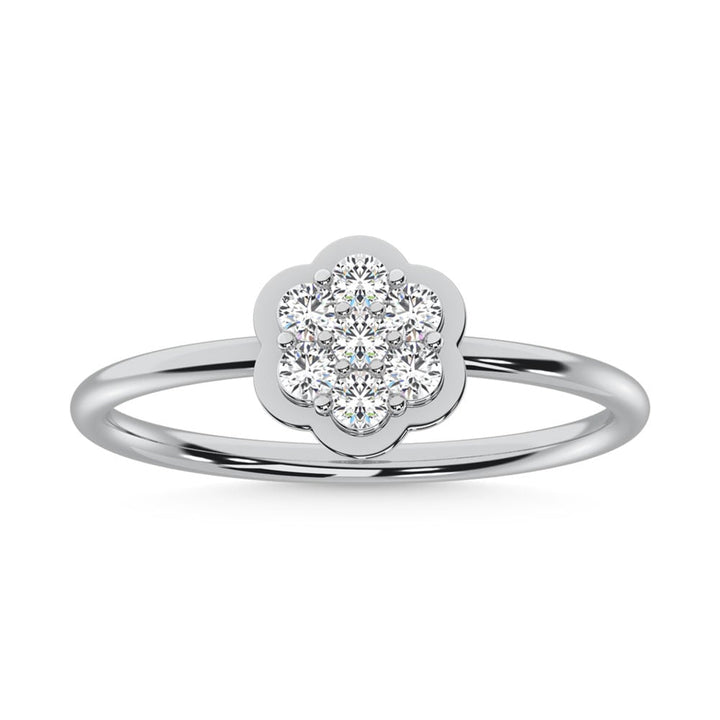 10K White Gold Lab Grown Diamond 1/5 Ct.Tw. Fashion Ring