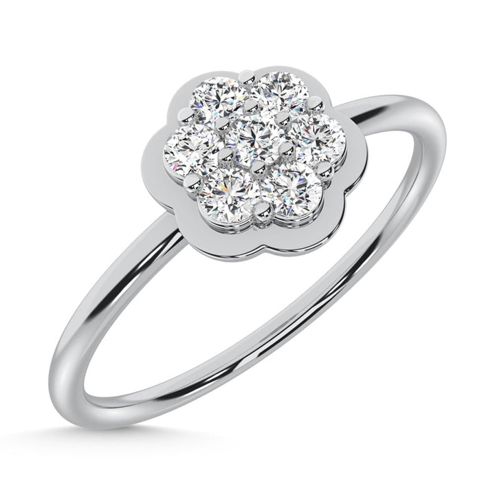 10K White Gold Lab Grown Diamond 1/5 Ct.Tw. Fashion Ring