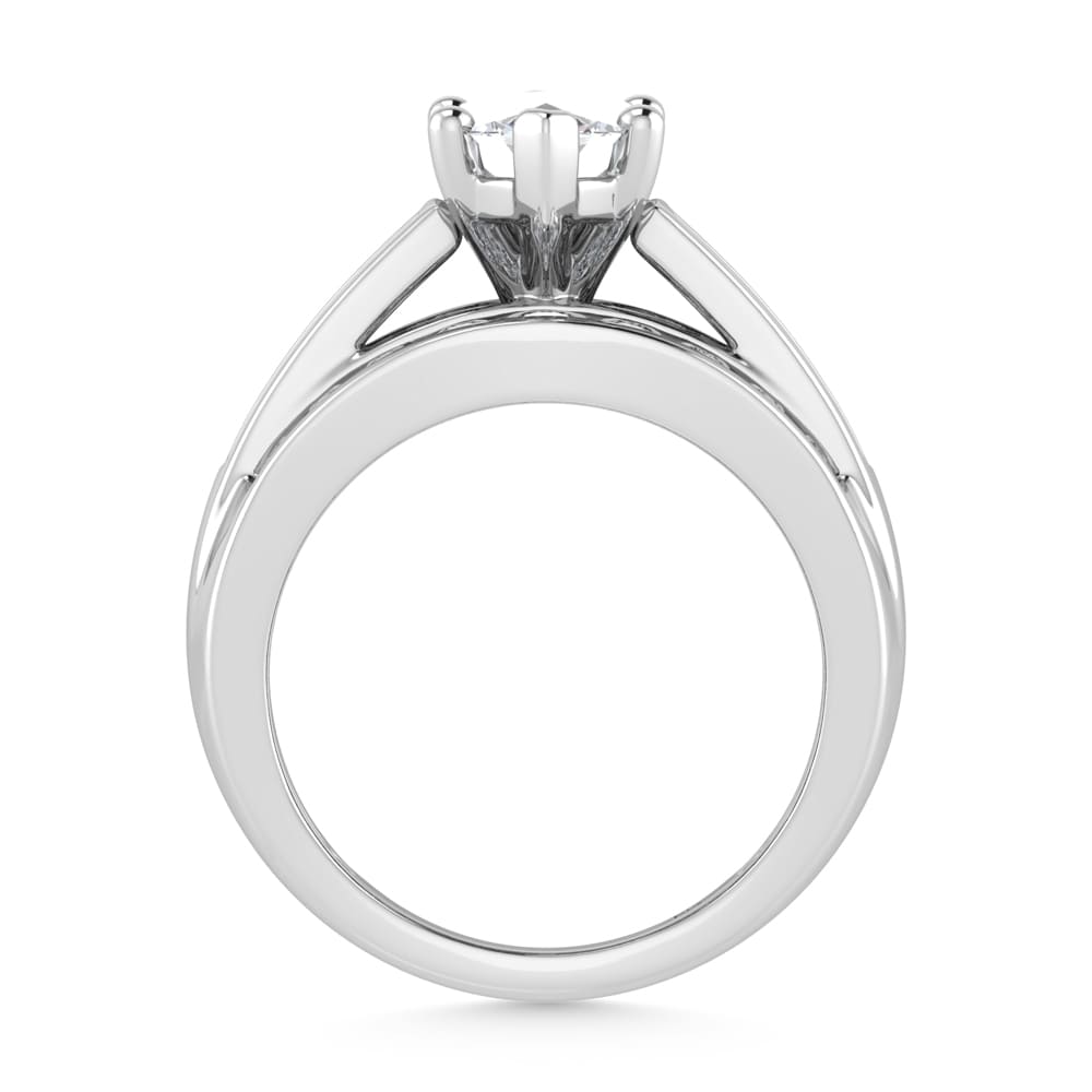 10K White Gold Lab Grown Diamond 2 1/4 ct.Tw. Marquise Shape Engagement Ring (IGI Certified Center 1 1/2 ct)