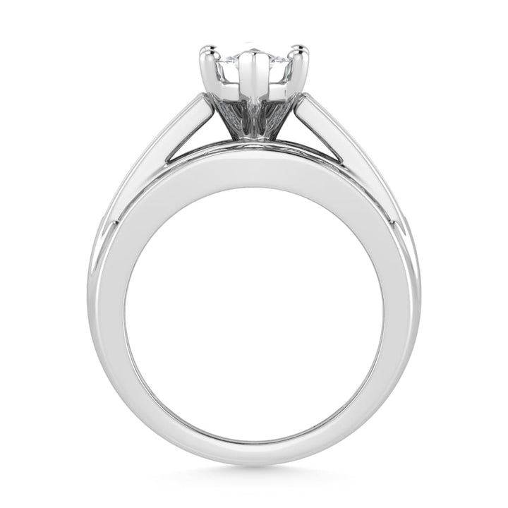10K White Gold Lab Grown Diamond 2 7/8 ct.Tw. Marquise Shape Engagement Ring (IGI Certified Center 2ct)