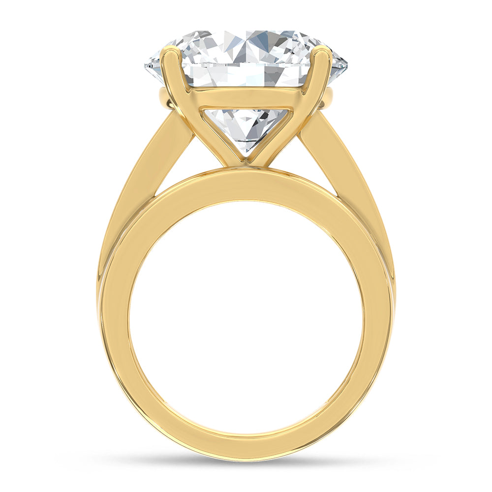 10K Yellow Gold Lab Grown Diamond 2 7/8 ct.Tw. Round Shape Engagement Ring (IGI Certified Center 2ct)