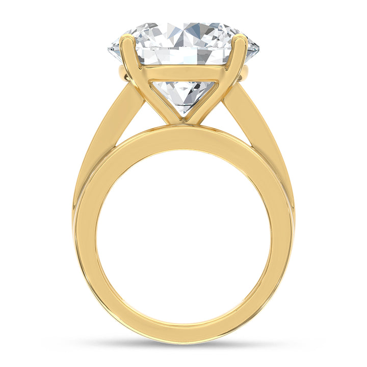 10K Yellow Gold Lab Grown Diamond 2 7/8 ct.Tw. Round Shape Engagement Ring (IGI Certified Center 2ct)