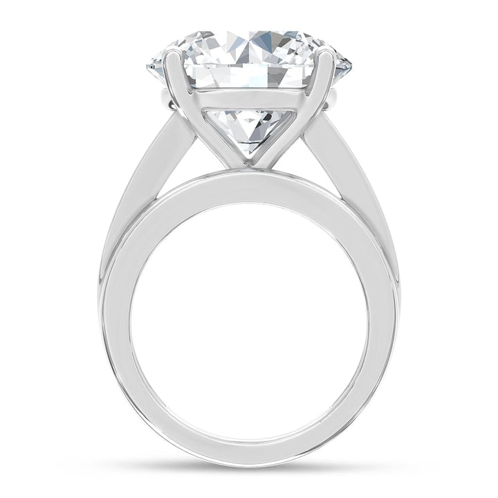 10K White Gold Lab Grown Diamond 3 7/8 ct.Tw. Round Shape Engagement Ring (IGI Certified Center 3ct)