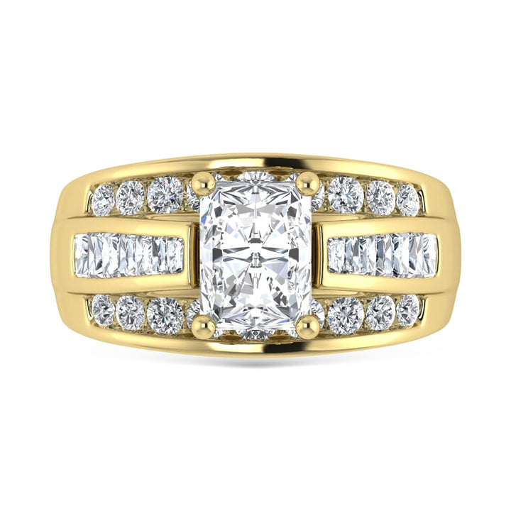 14K Yellow Gold Lab Grown Diamond 5 ct.Tw. Radiant Shape Engagement Ring (IGI Certified 4ct)