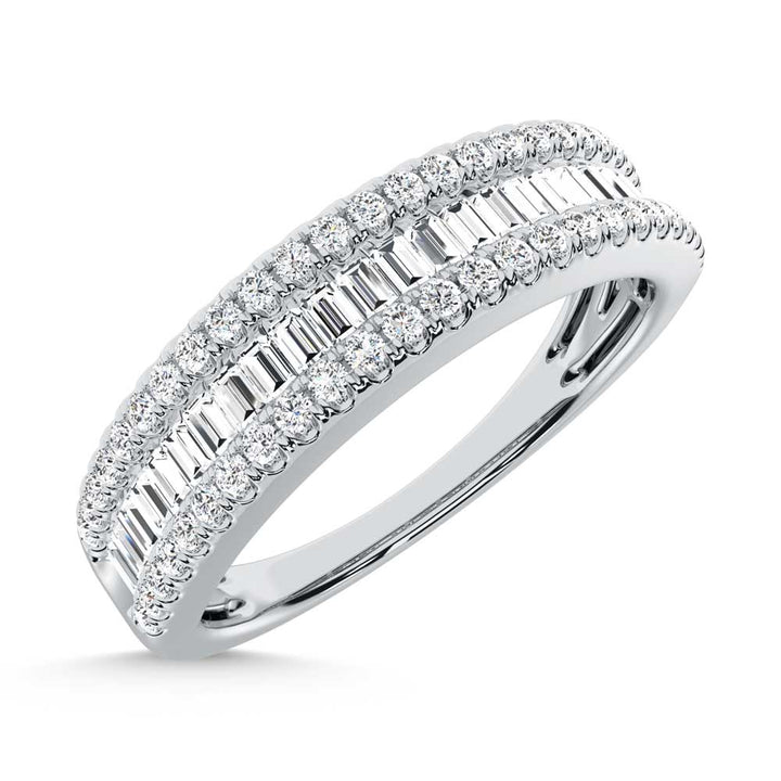 14K White Gold Lab Grown Diamond 1 Ct.Tw. Baguette Wedding Band